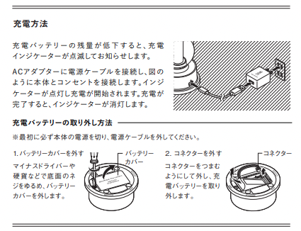 ランタンの充電ランプがつかない場合はどうすればよいですか。 : よく 